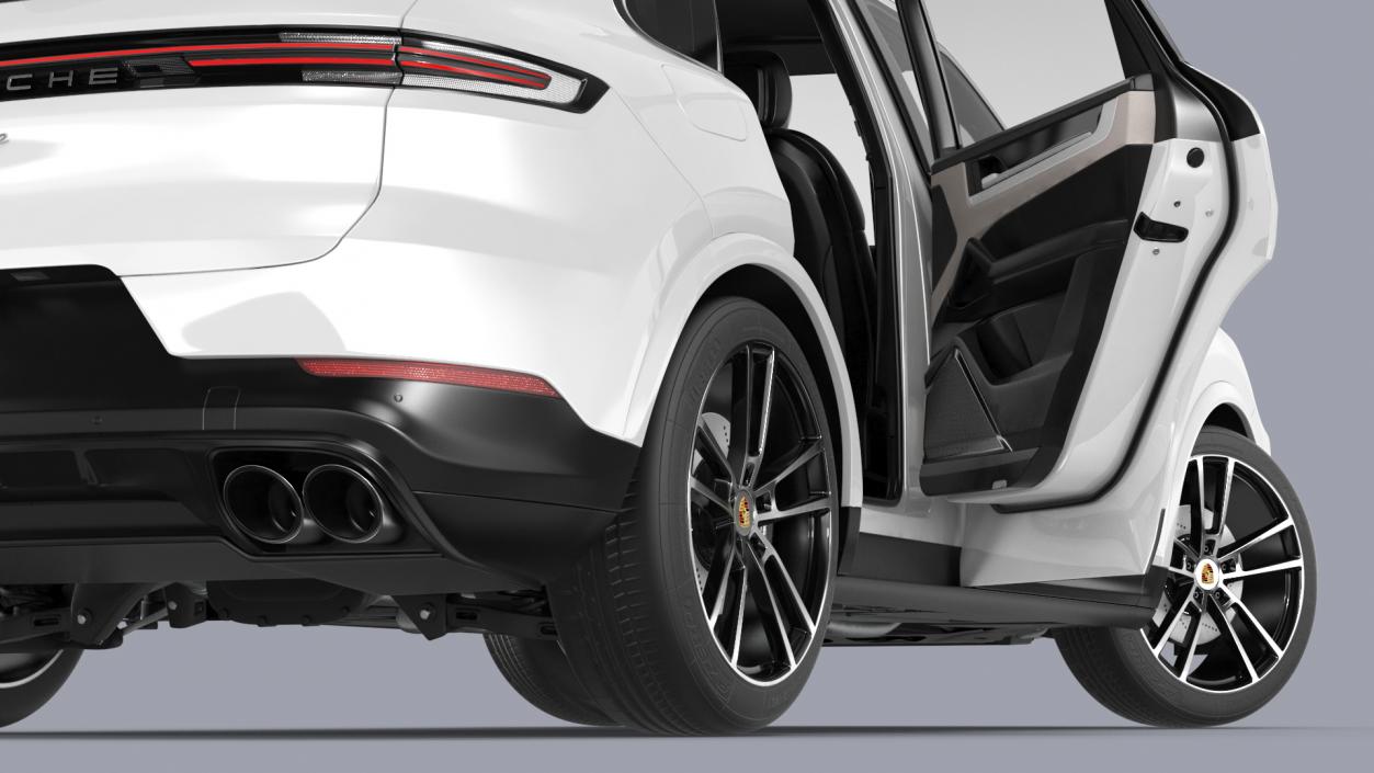 Porsche Cayenne 2024 Luxury SUV White Rigged 3D model