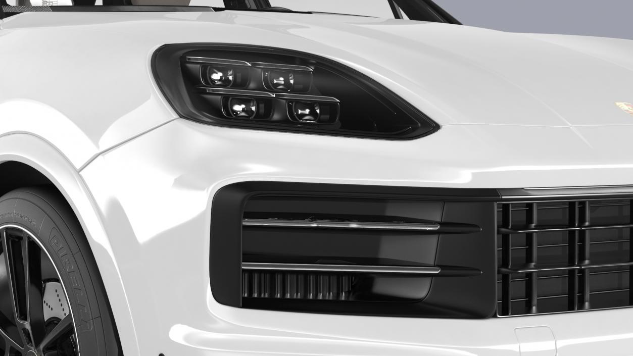 Porsche Cayenne 2024 Luxury SUV White Rigged 3D model