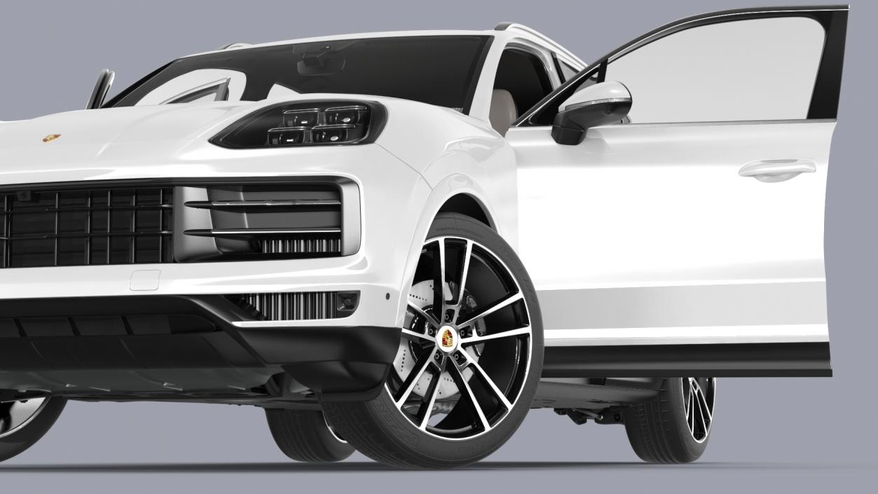 Porsche Cayenne 2024 Luxury SUV White Rigged 3D model