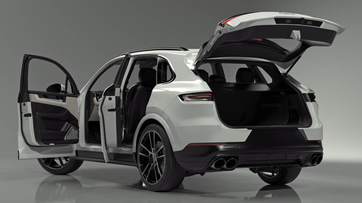 Porsche Cayenne 2024 Luxury SUV White Rigged 3D model