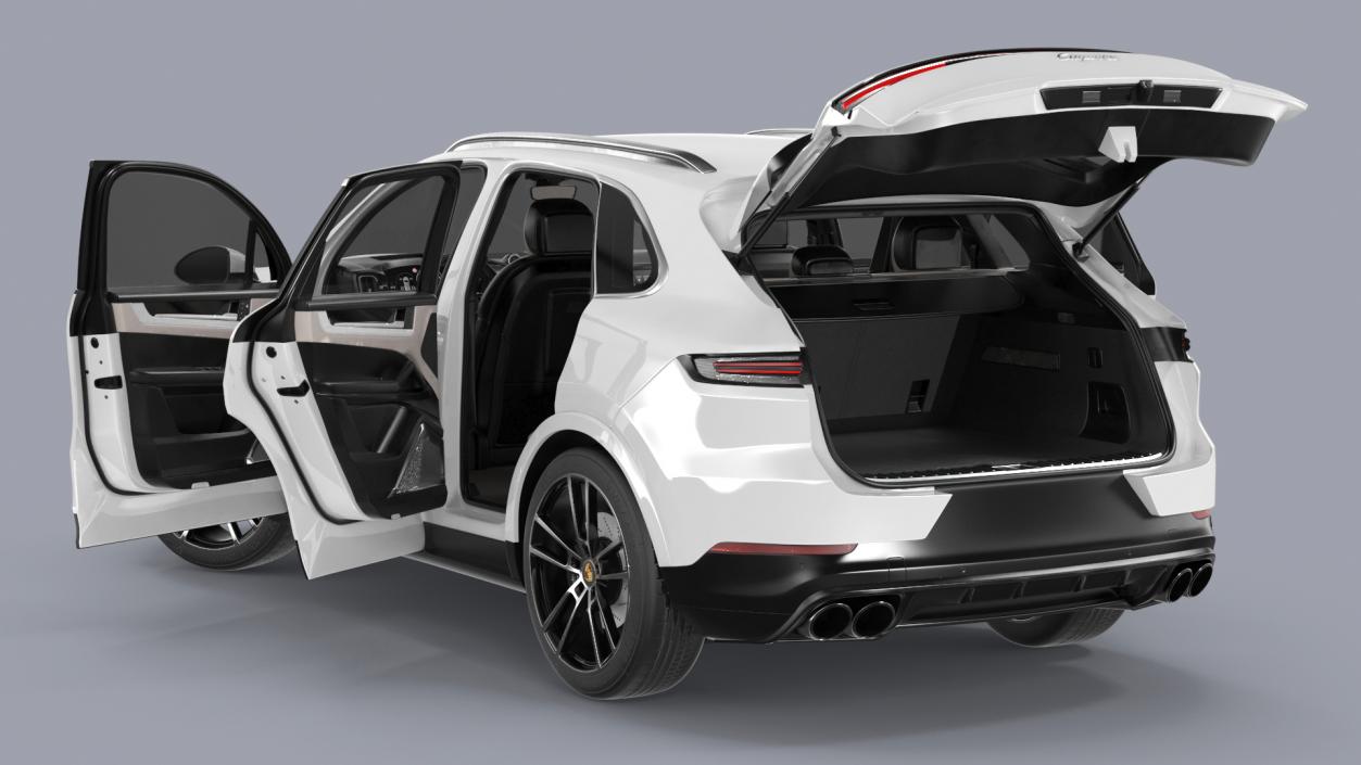 Porsche Cayenne 2024 Luxury SUV White Rigged 3D model