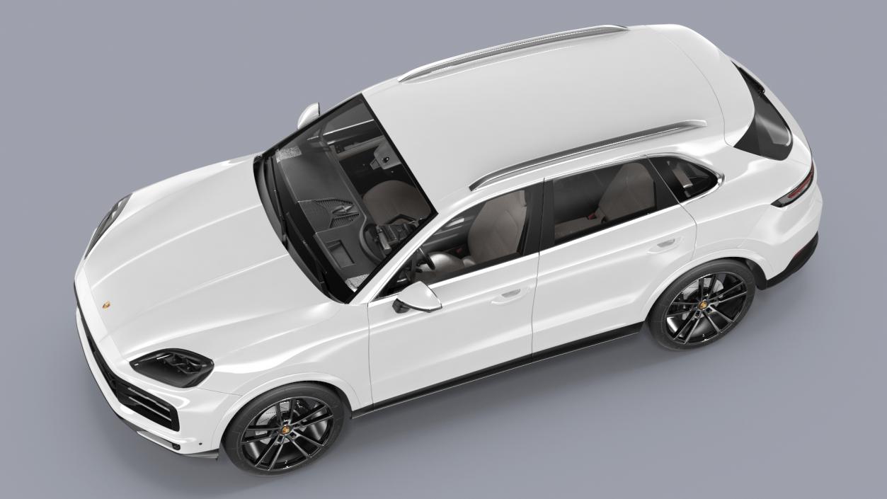 Porsche Cayenne 2024 Luxury SUV White Rigged 3D model