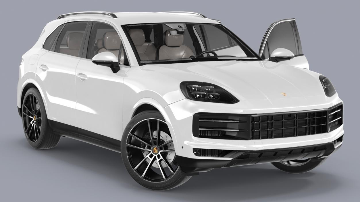 Porsche Cayenne 2024 Luxury SUV White Rigged 3D model