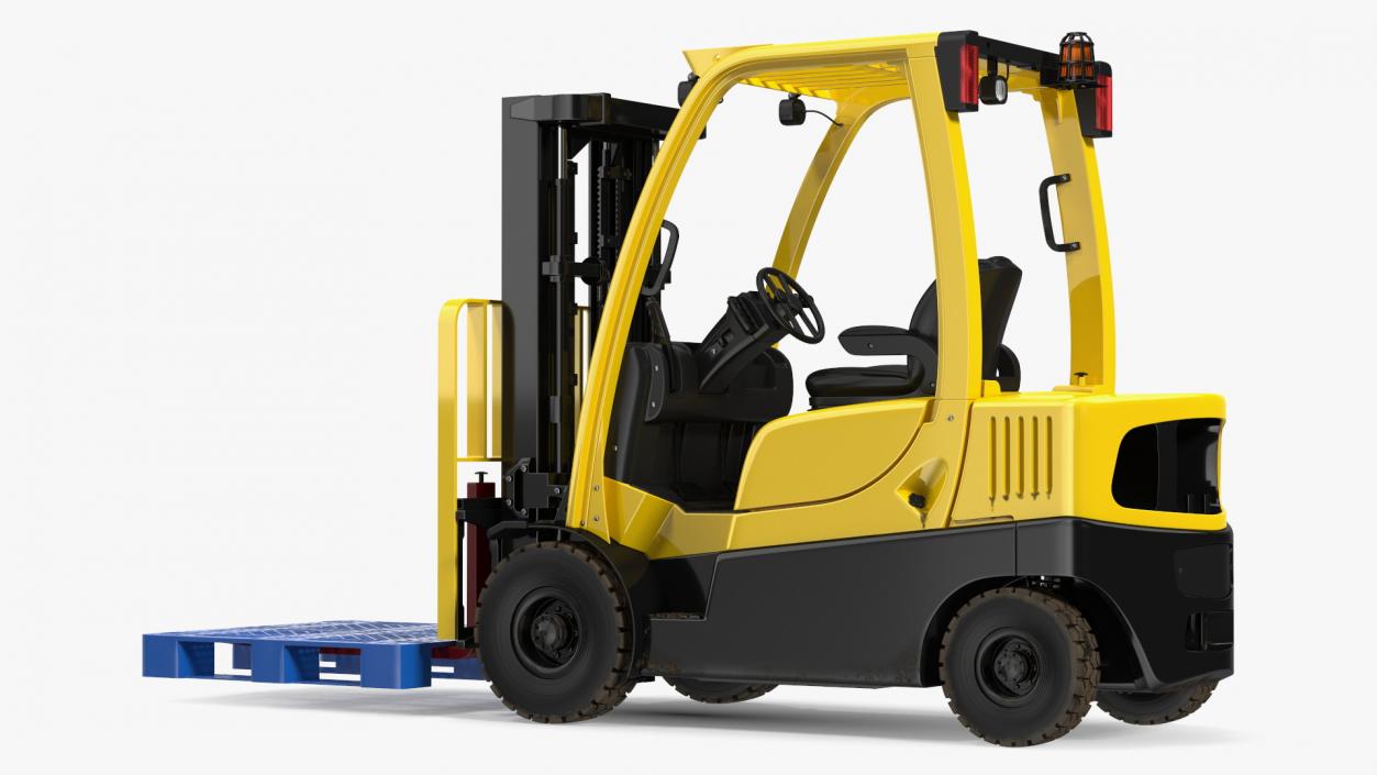 3D Industrial Forklift with Pallet