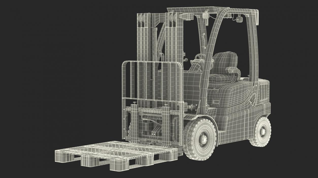 3D Industrial Forklift with Pallet