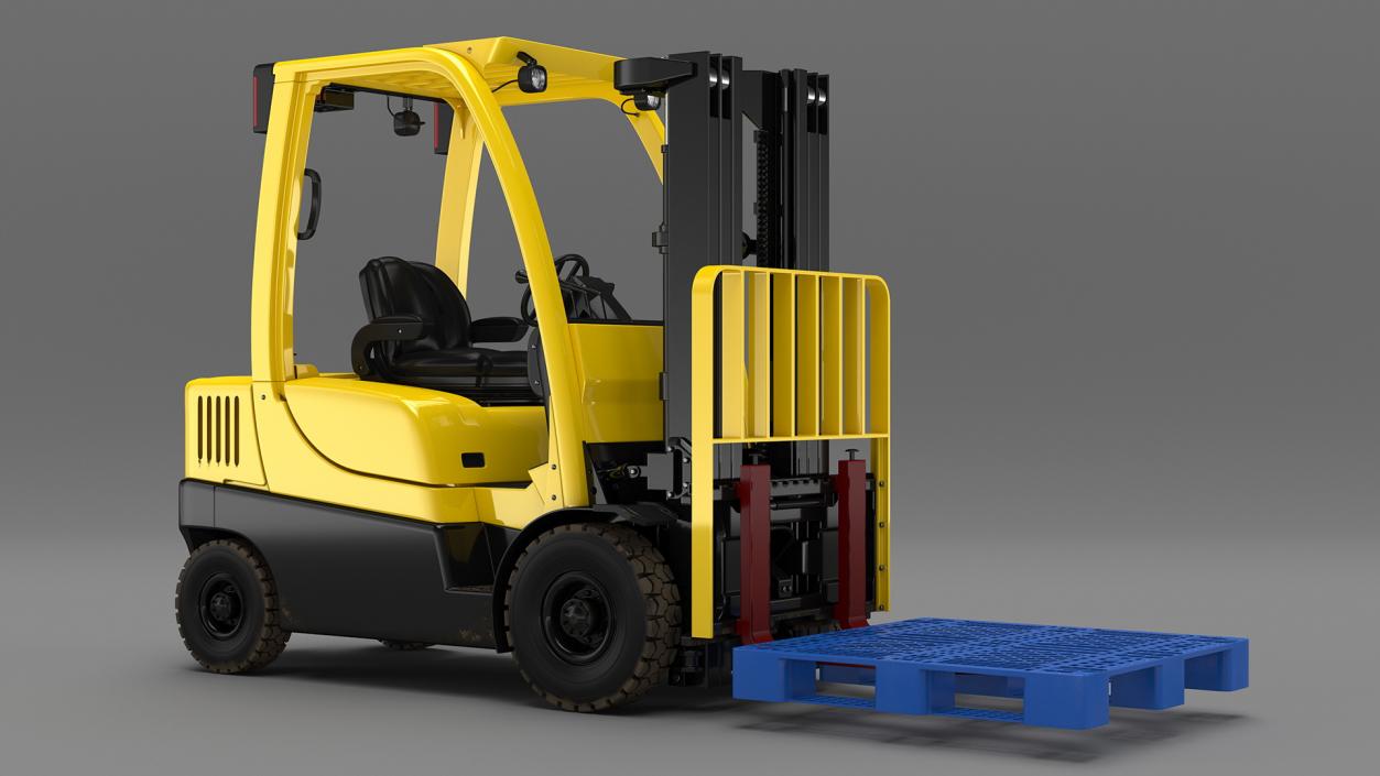 3D Industrial Forklift with Pallet