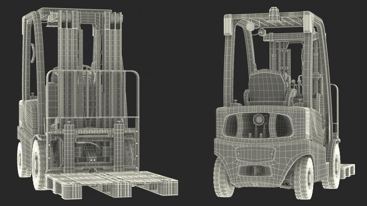 3D Industrial Forklift with Pallet