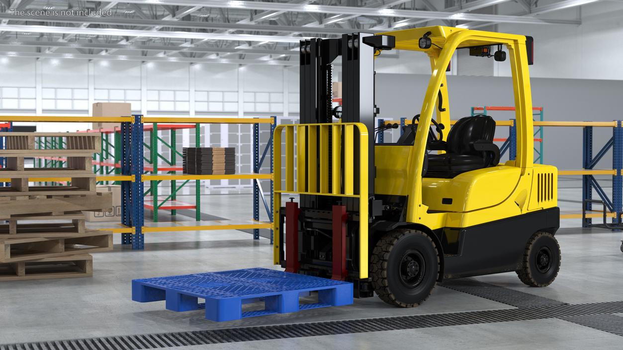 3D Industrial Forklift with Pallet