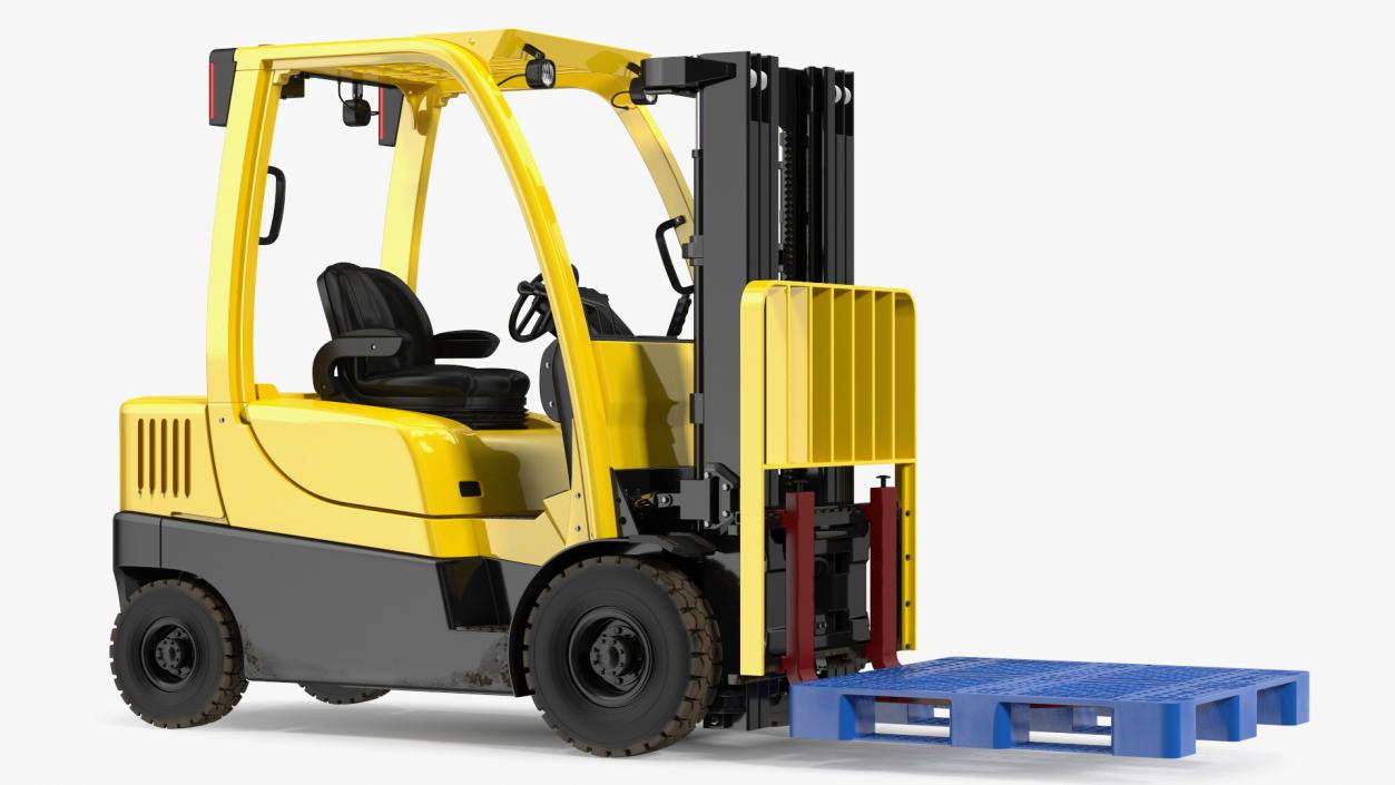 3D Industrial Forklift with Pallet