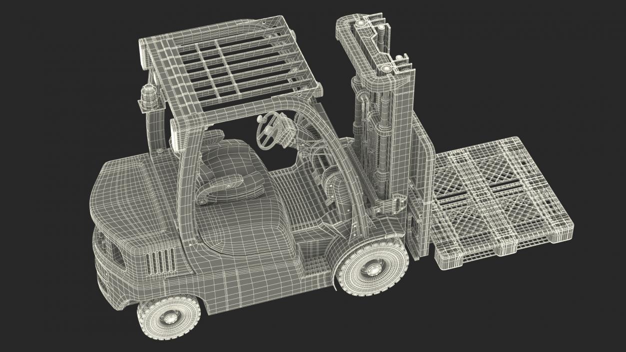 3D Industrial Forklift with Pallet