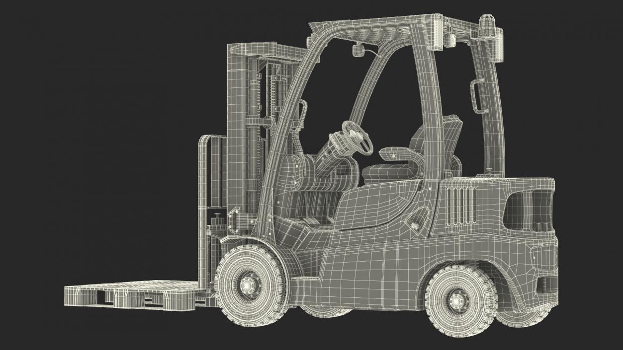 3D Industrial Forklift with Pallet