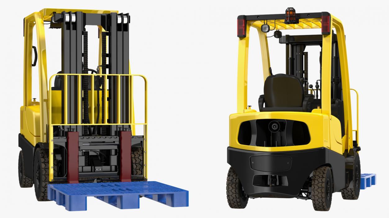 3D Industrial Forklift with Pallet