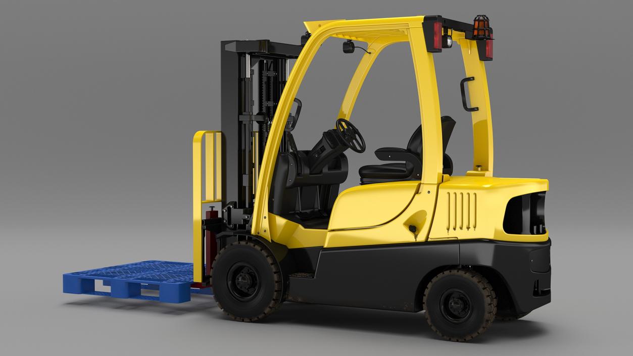 3D Industrial Forklift with Pallet