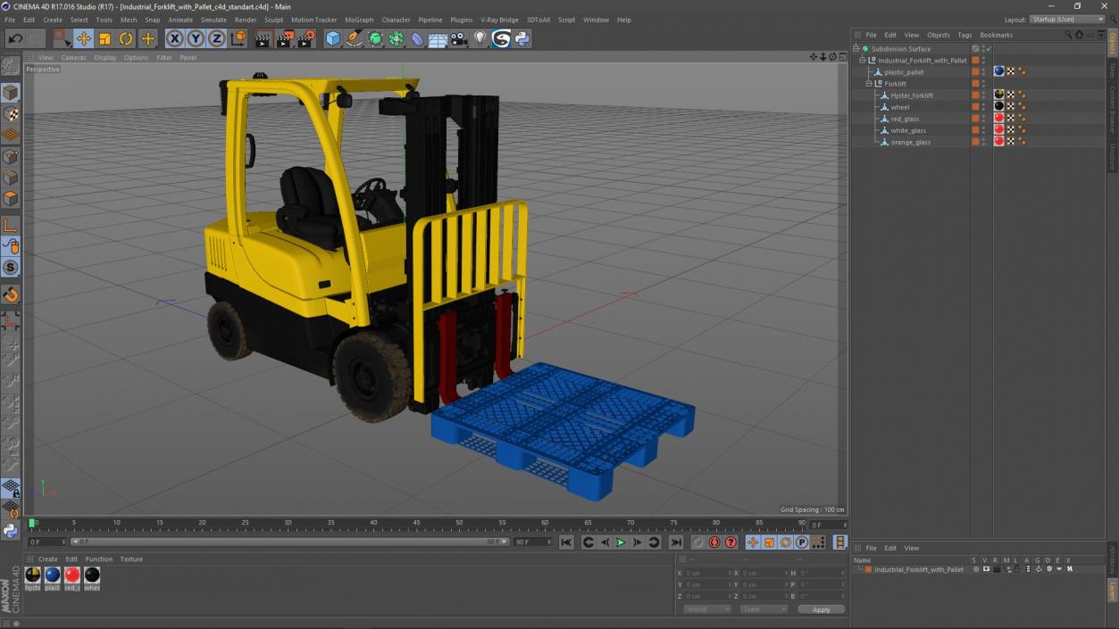 3D Industrial Forklift with Pallet