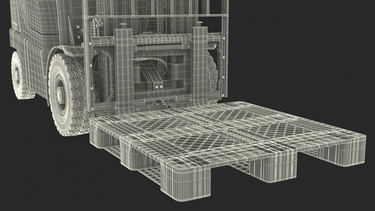 3D Industrial Forklift with Pallet