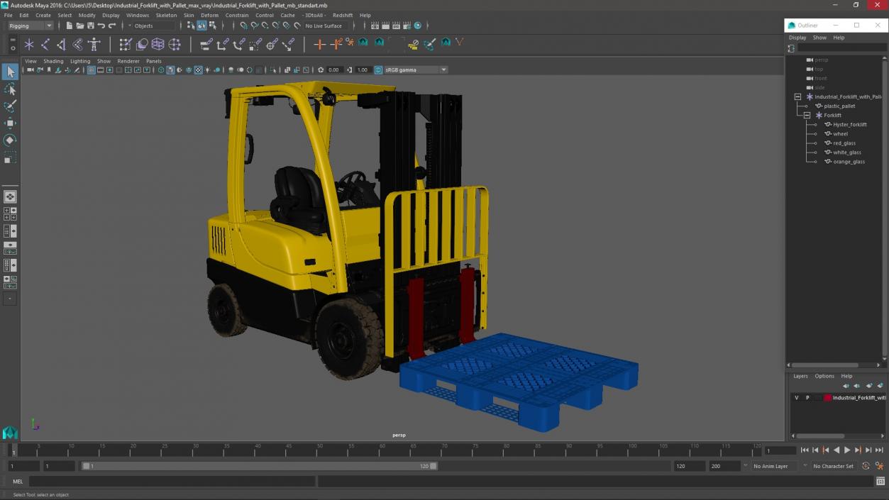 3D Industrial Forklift with Pallet