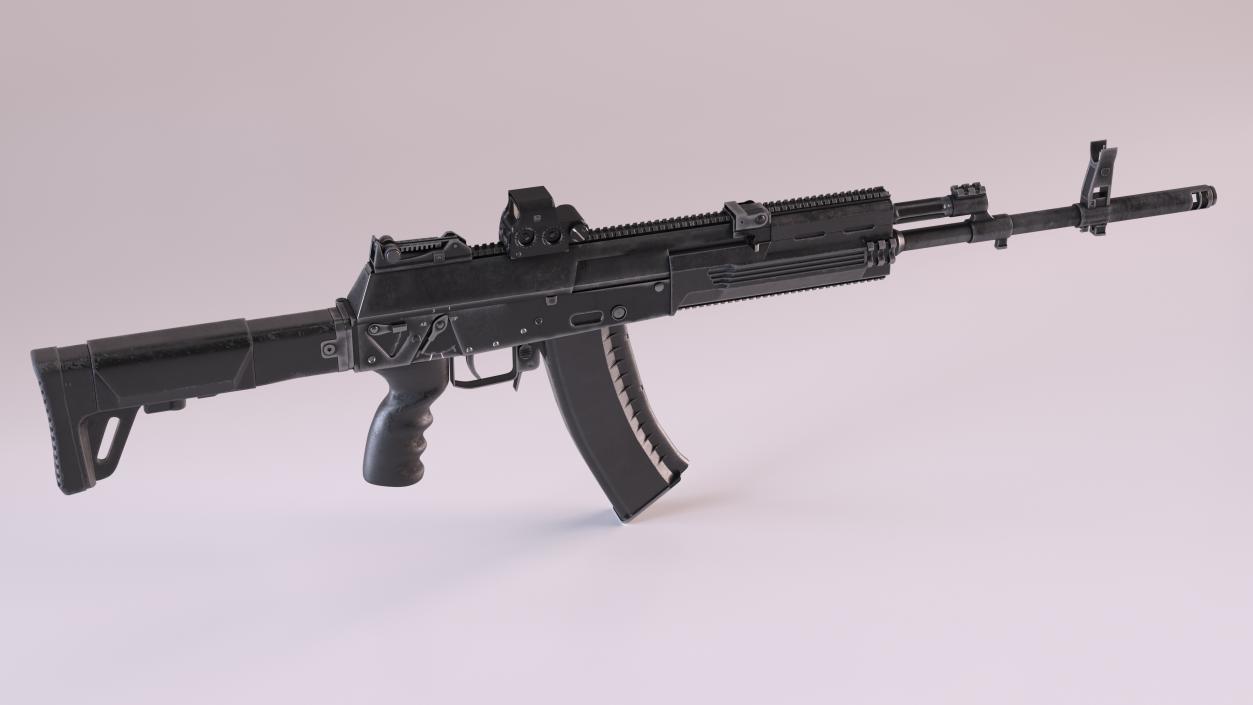 3D AK-12 2011 Assault Rifle with Holographic Sight Old