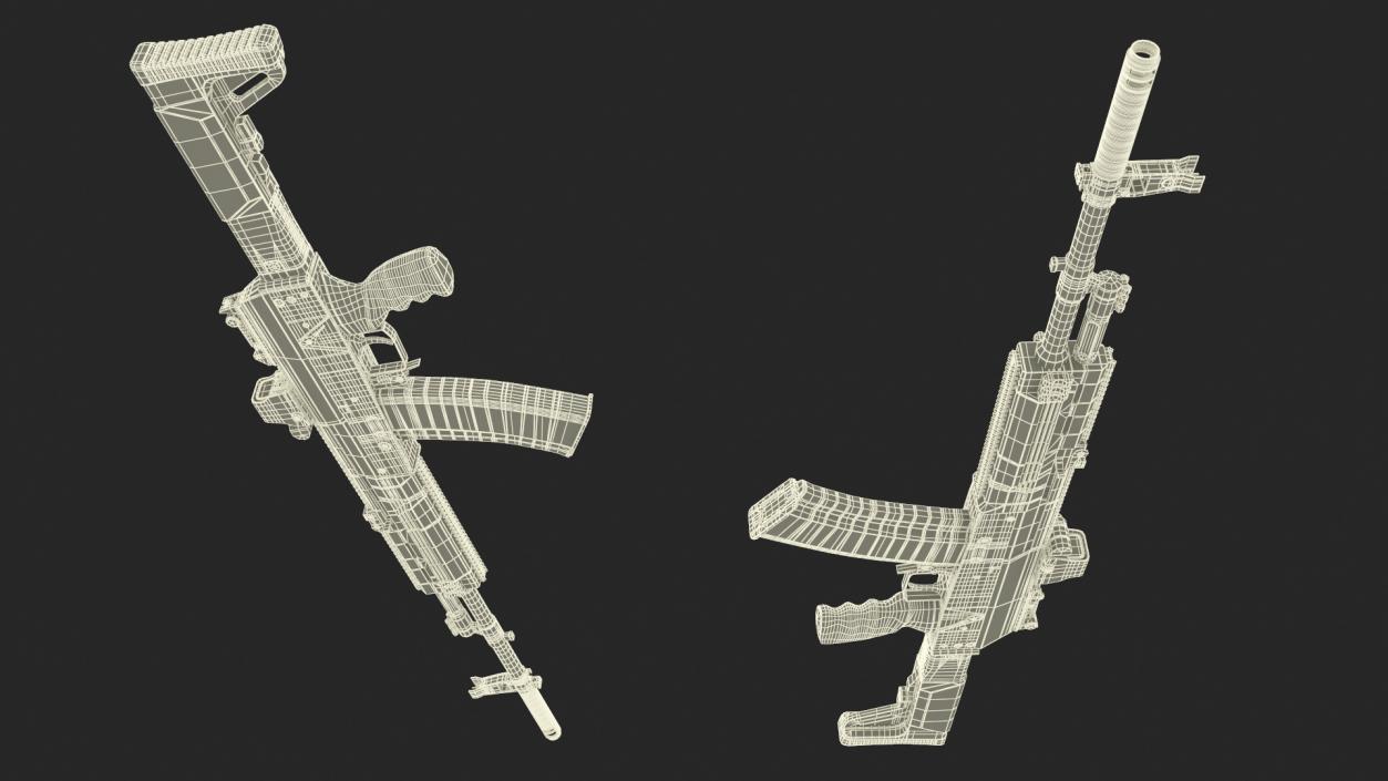 3D AK-12 2011 Assault Rifle with Holographic Sight Old