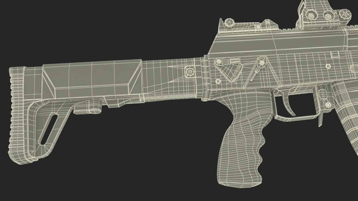 3D AK-12 2011 Assault Rifle with Holographic Sight Old