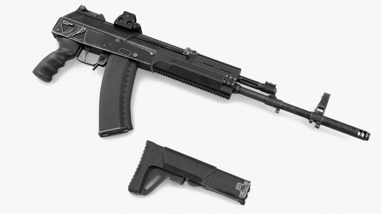 3D AK-12 2011 Assault Rifle with Holographic Sight Old