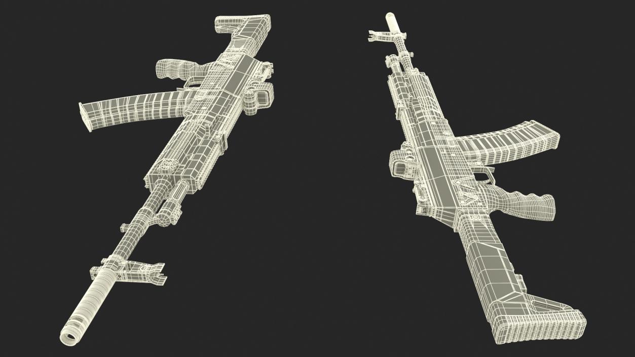 3D AK-12 2011 Assault Rifle with Holographic Sight Old