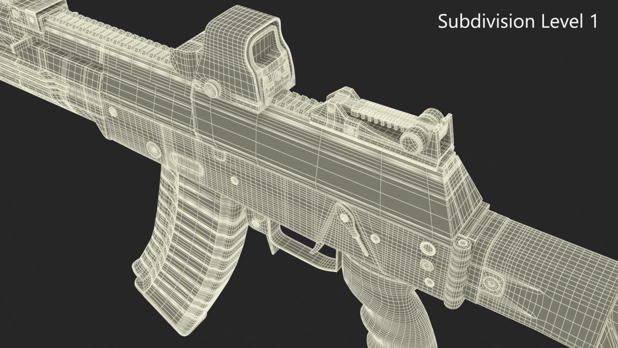 3D AK-12 2011 Assault Rifle with Holographic Sight Old