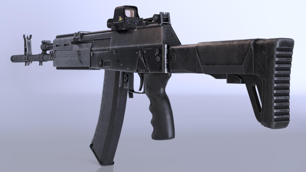 3D AK-12 2011 Assault Rifle with Holographic Sight Old