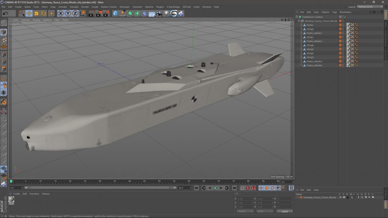 Germany Taurus Cruise Missile 3D model