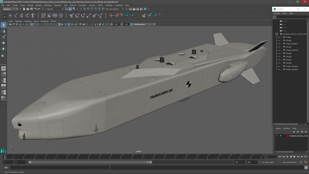 Germany Taurus Cruise Missile 3D model