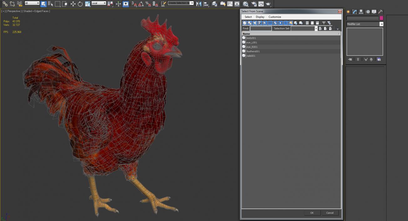 Brown Hen Walking 3D