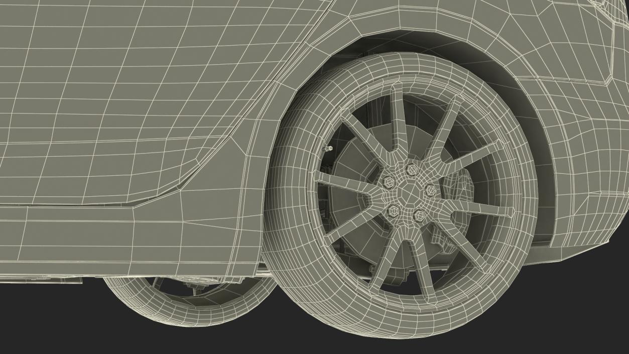 3D Tesla with Thule Car Roofbox on Roof Rack