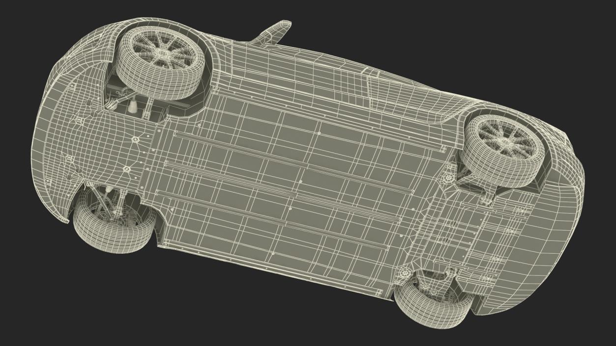 3D Tesla with Thule Car Roofbox on Roof Rack