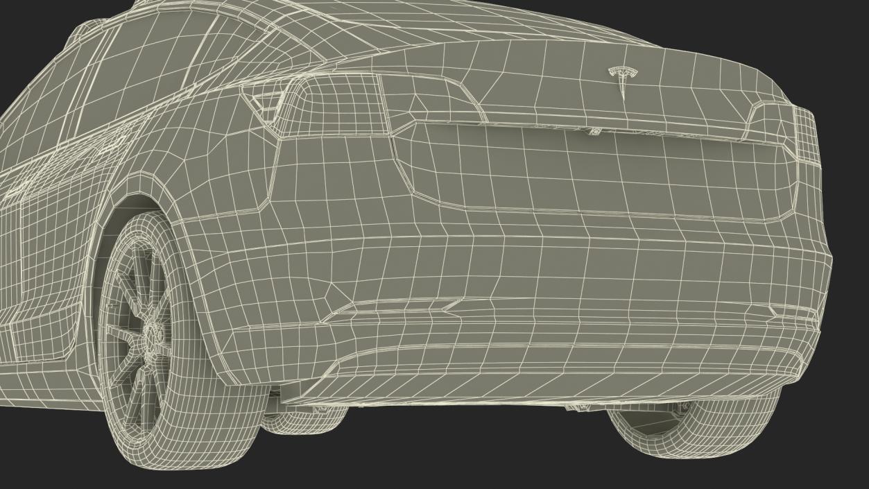 3D Tesla with Thule Car Roofbox on Roof Rack