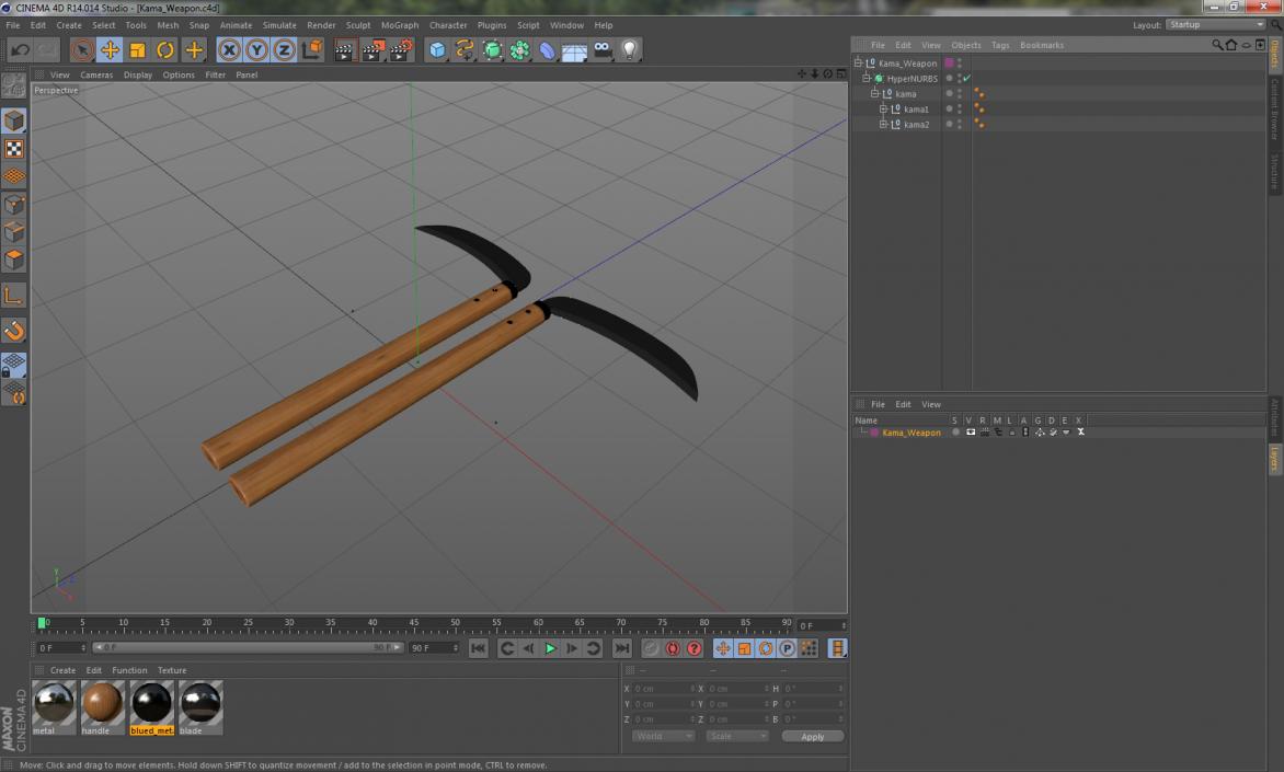 3D Kama Weapon