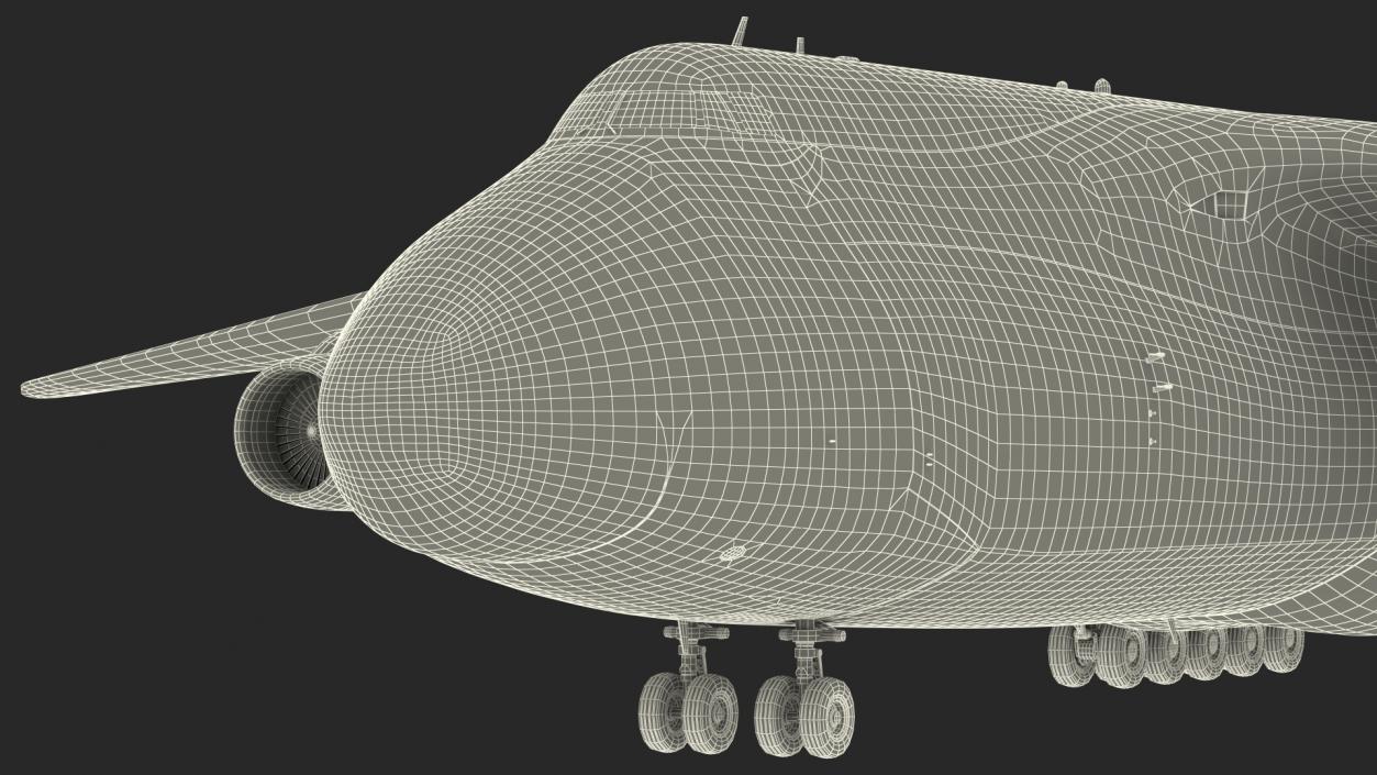 3D Antonov An124 Ruslan Aircraft Volga Dnepr Rigged model