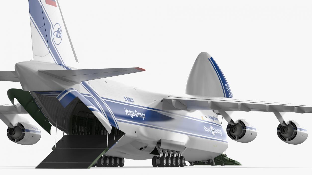 3D Antonov An124 Ruslan Aircraft Volga Dnepr Rigged model