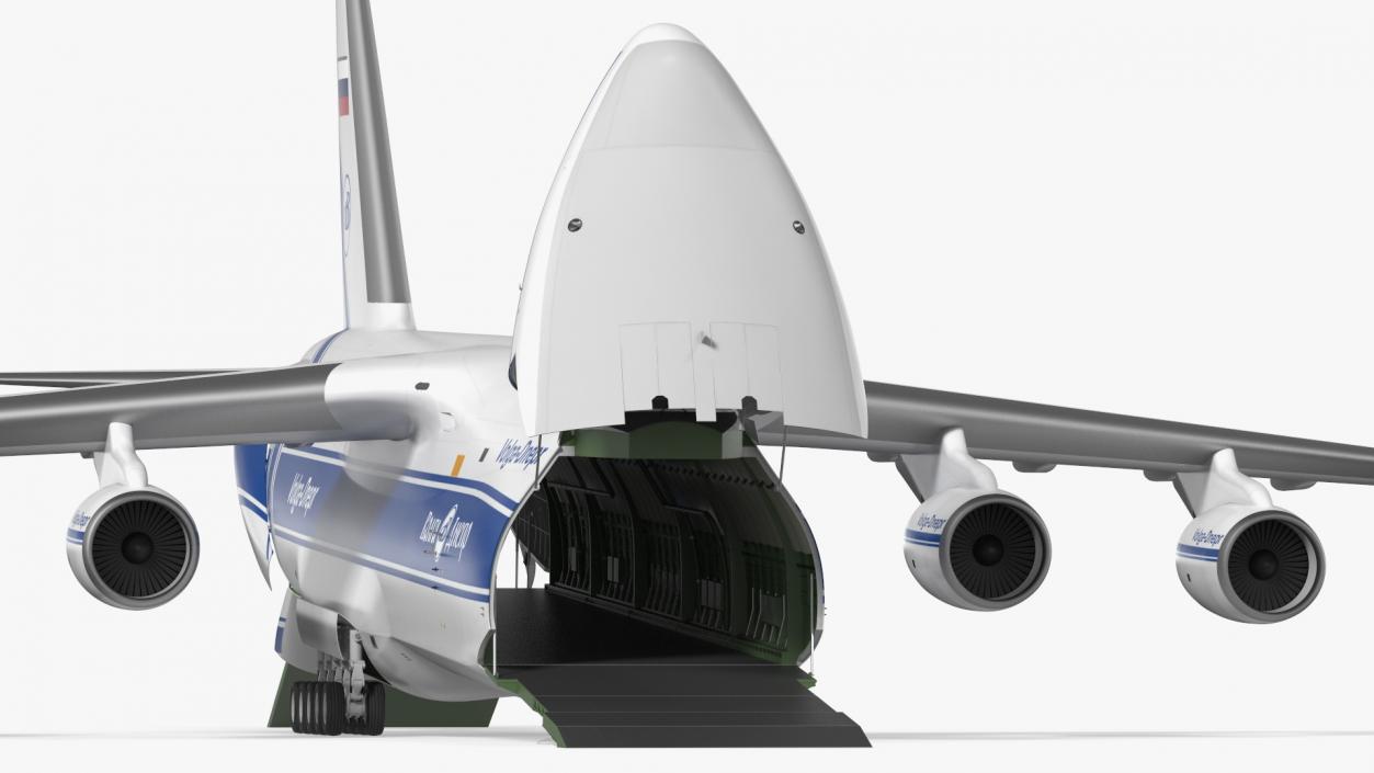 3D Antonov An124 Ruslan Aircraft Volga Dnepr Rigged model