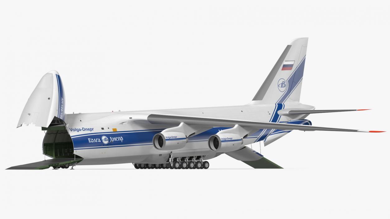 3D Antonov An124 Ruslan Aircraft Volga Dnepr Rigged model