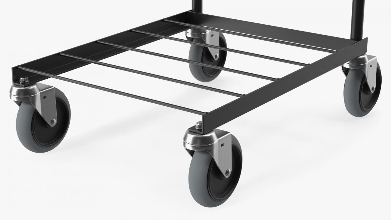 3D model Mini Trolley With Two Shelves Black