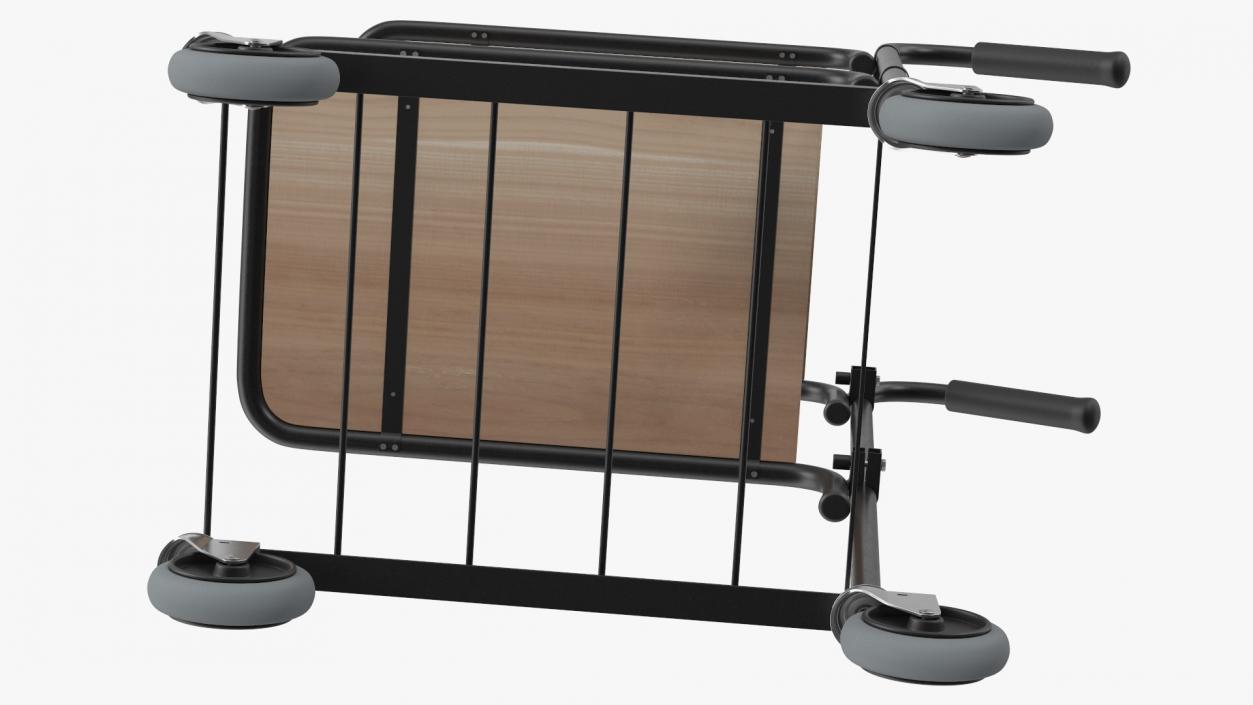 3D model Mini Trolley With Two Shelves Black