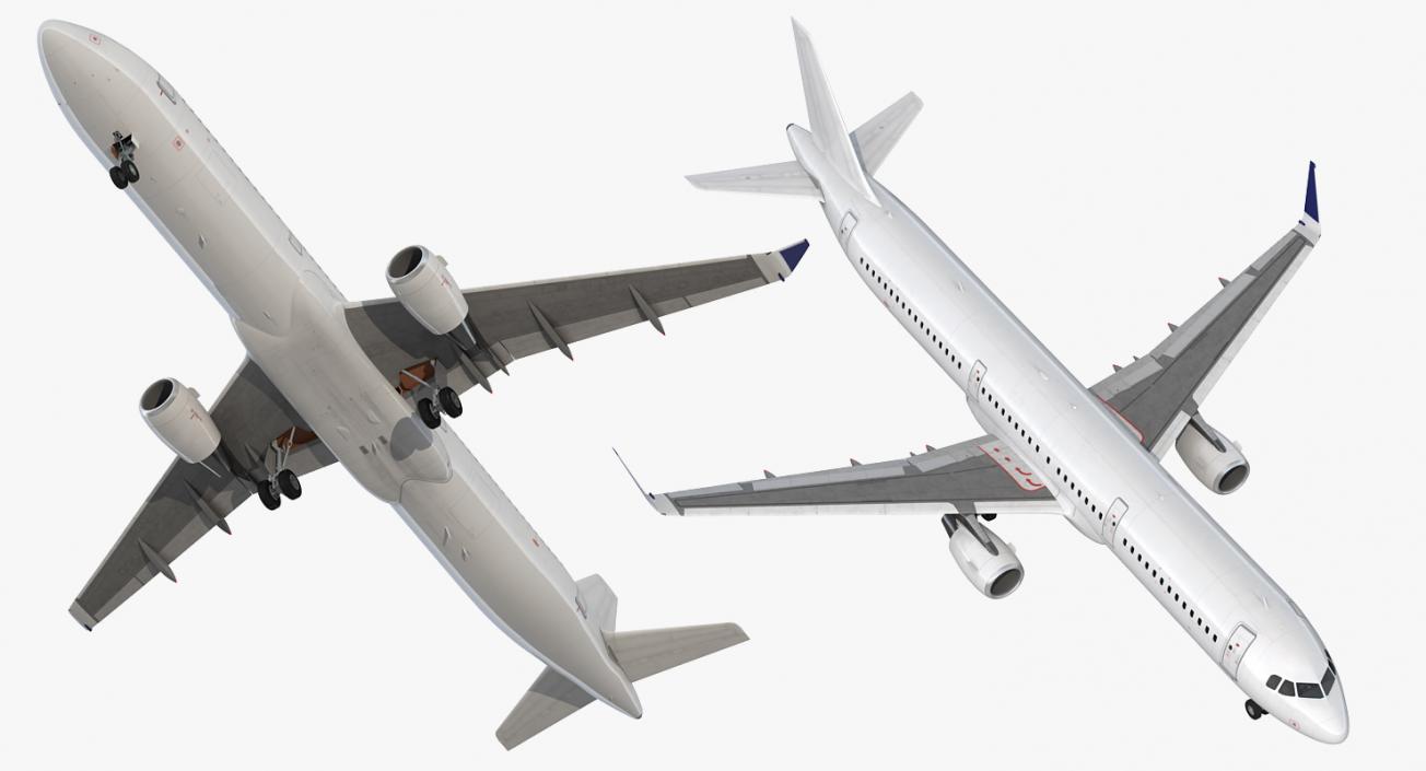 3D model Airbus A321 Generic with Interior Rigged