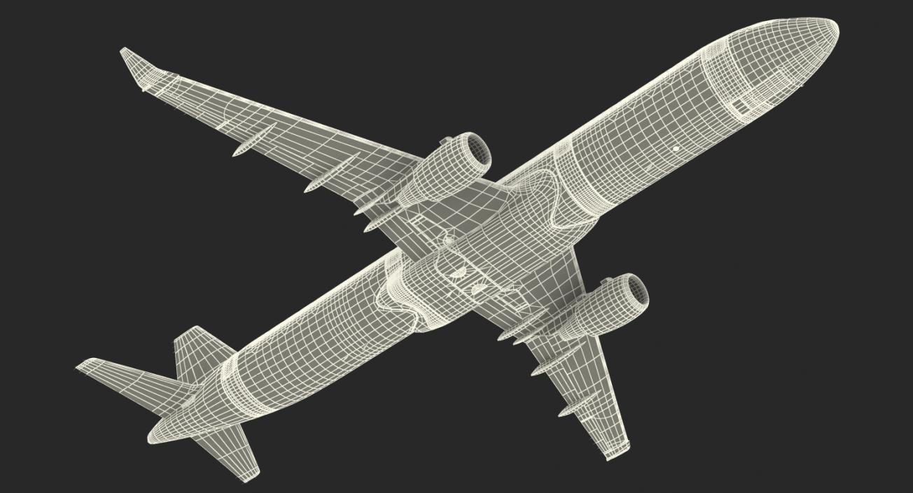 3D model Airbus A321 Generic with Interior Rigged