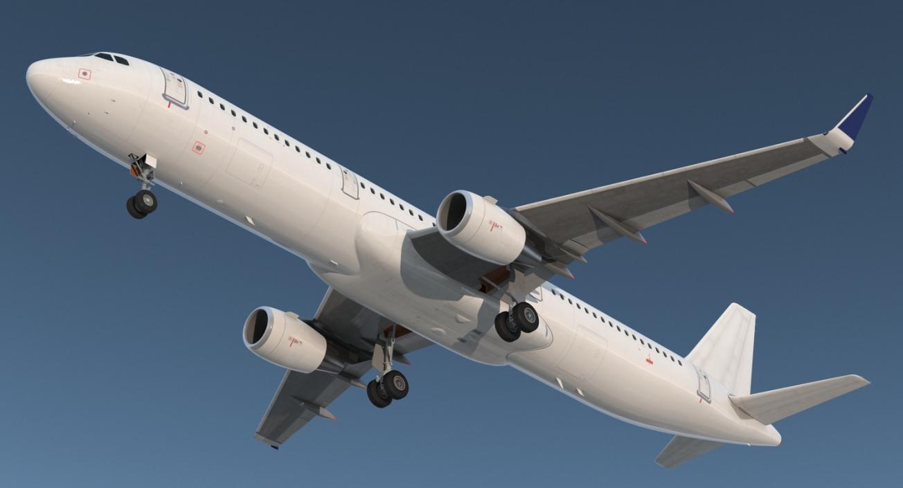 3D model Airbus A321 Generic with Interior Rigged