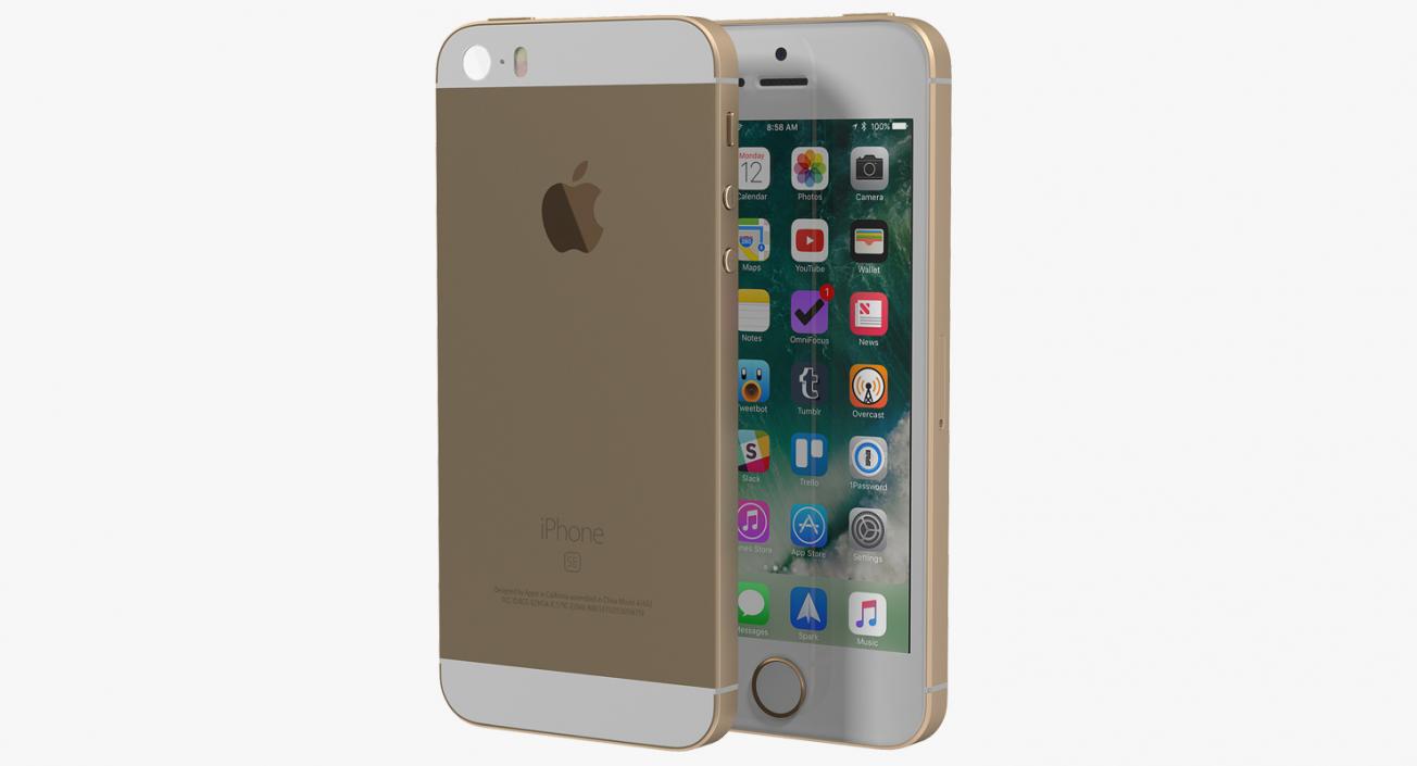 iPhone SE Gold 3D model