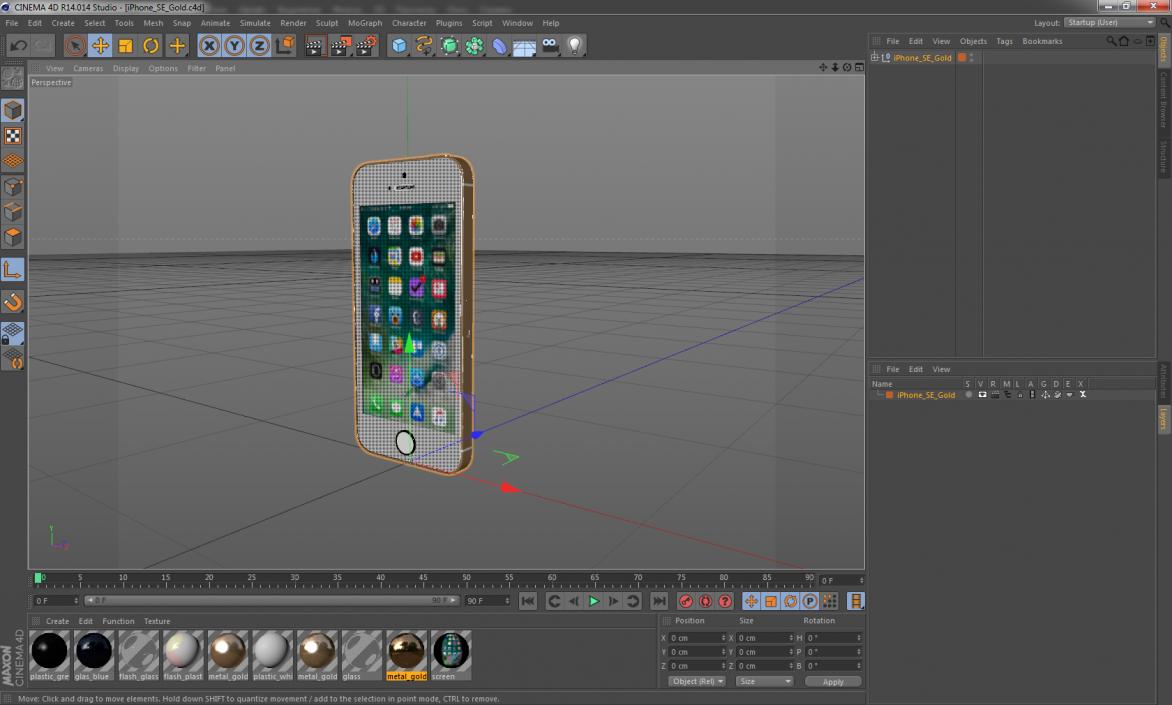 iPhone SE Gold 3D model