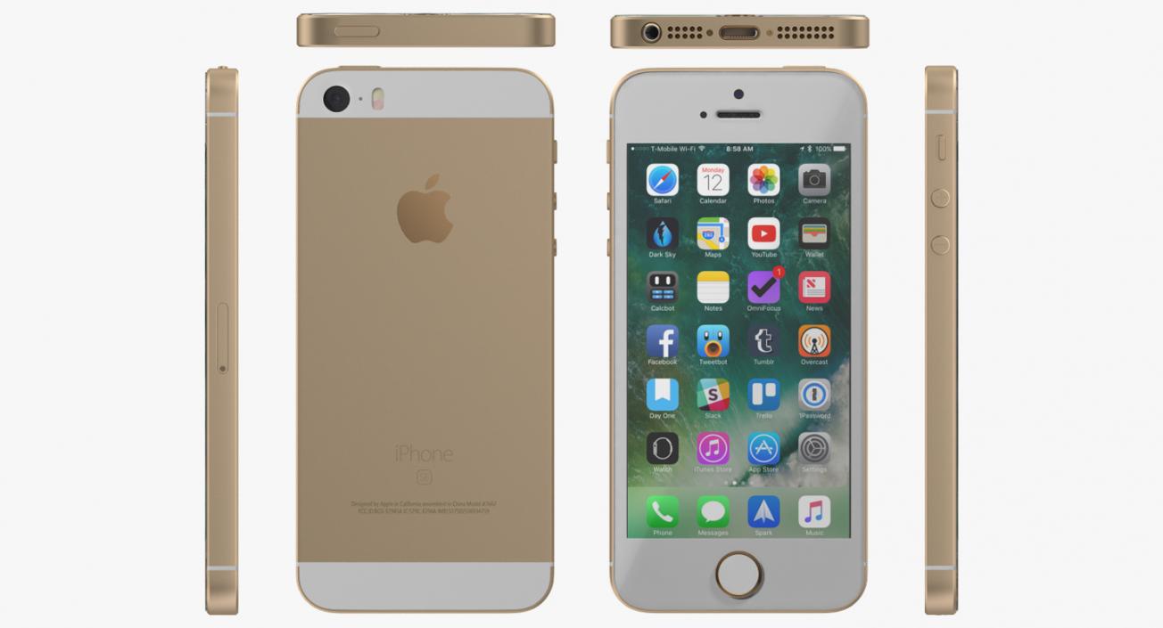 iPhone SE Gold 3D model