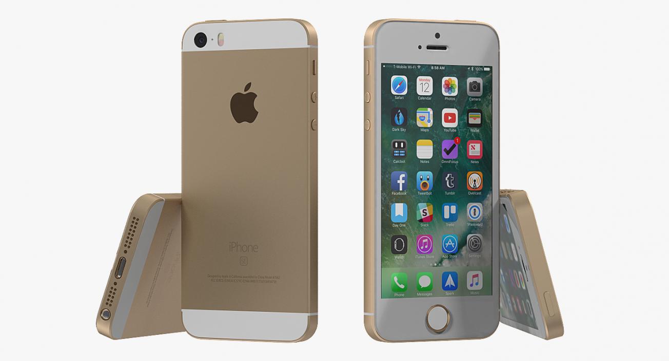 iPhone SE Gold 3D model