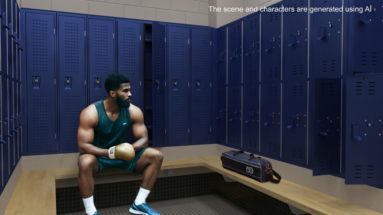 Locker Room Concept Blue 3D model