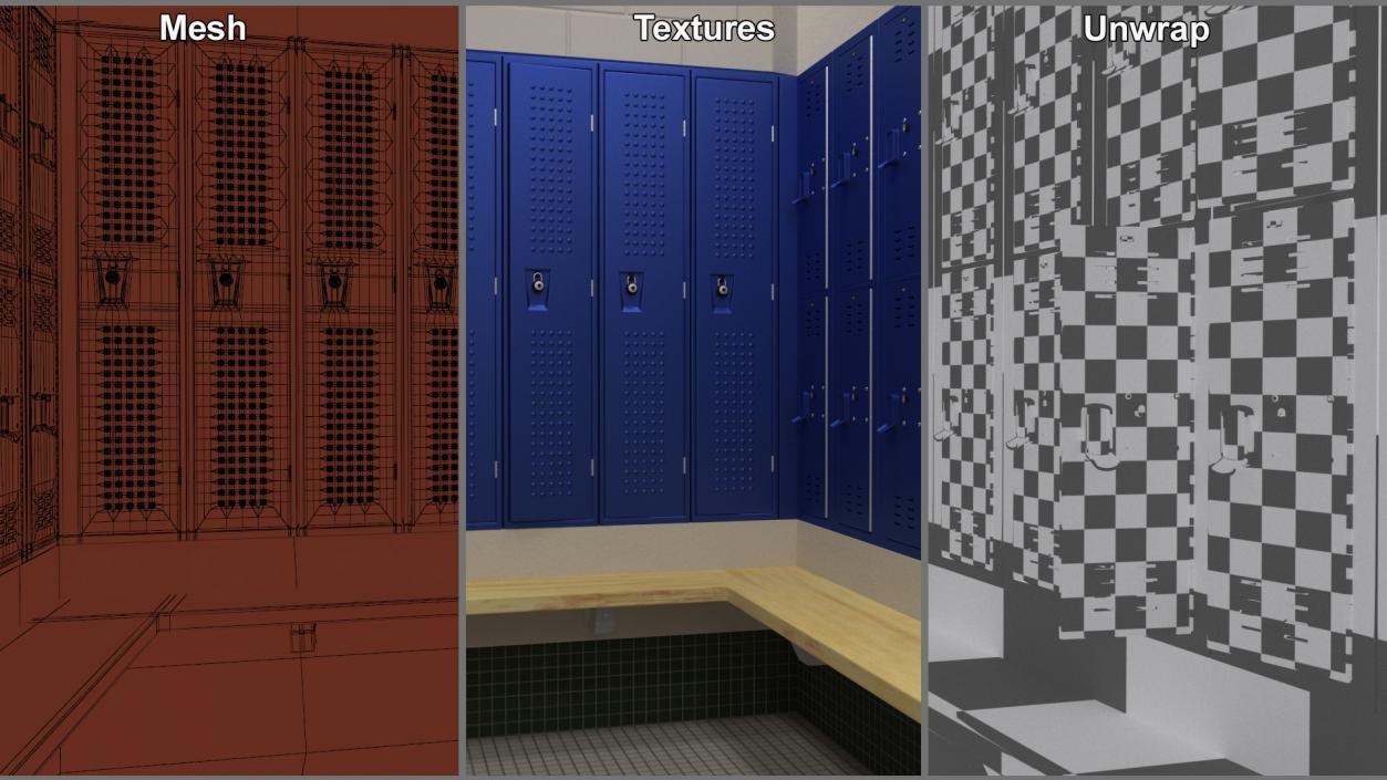 Locker Room Concept Blue 3D model