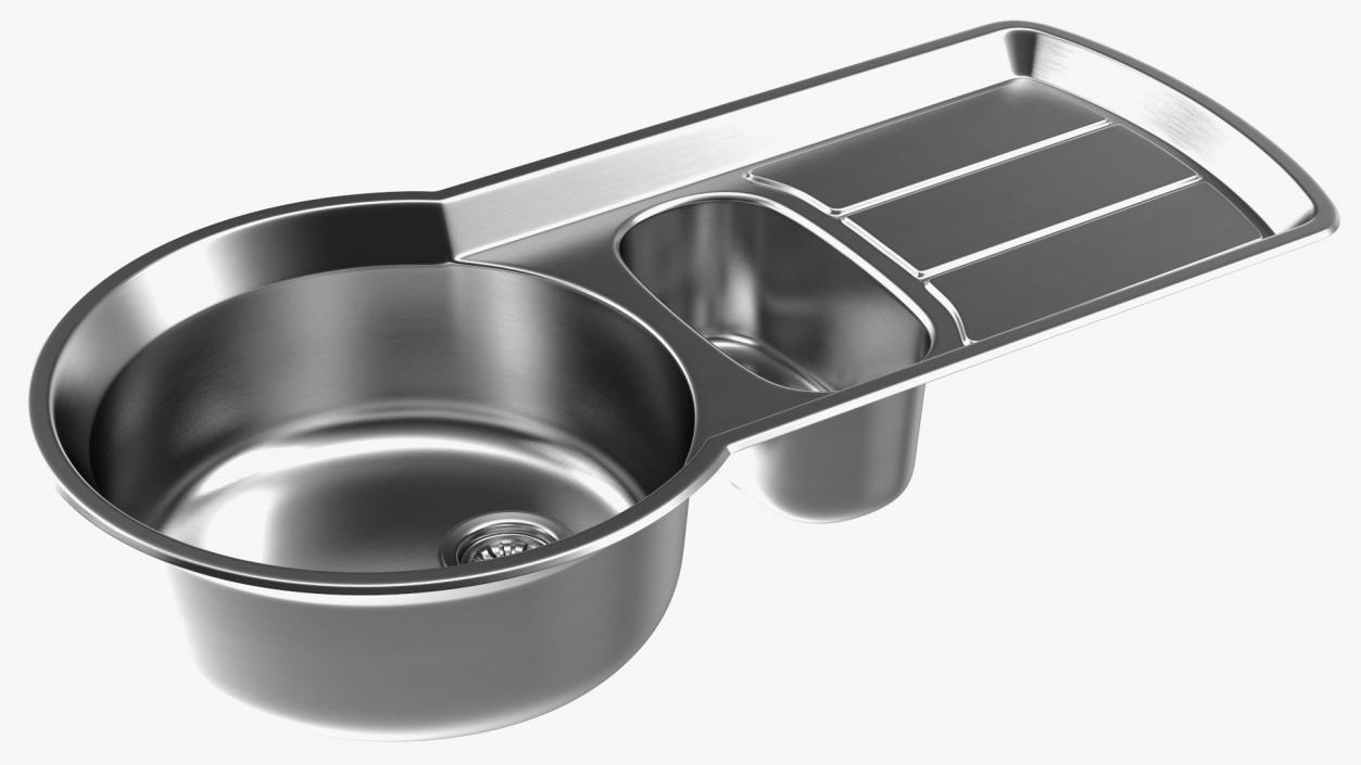 3D model Double Bowl Stainless Steel Kitchen Sink